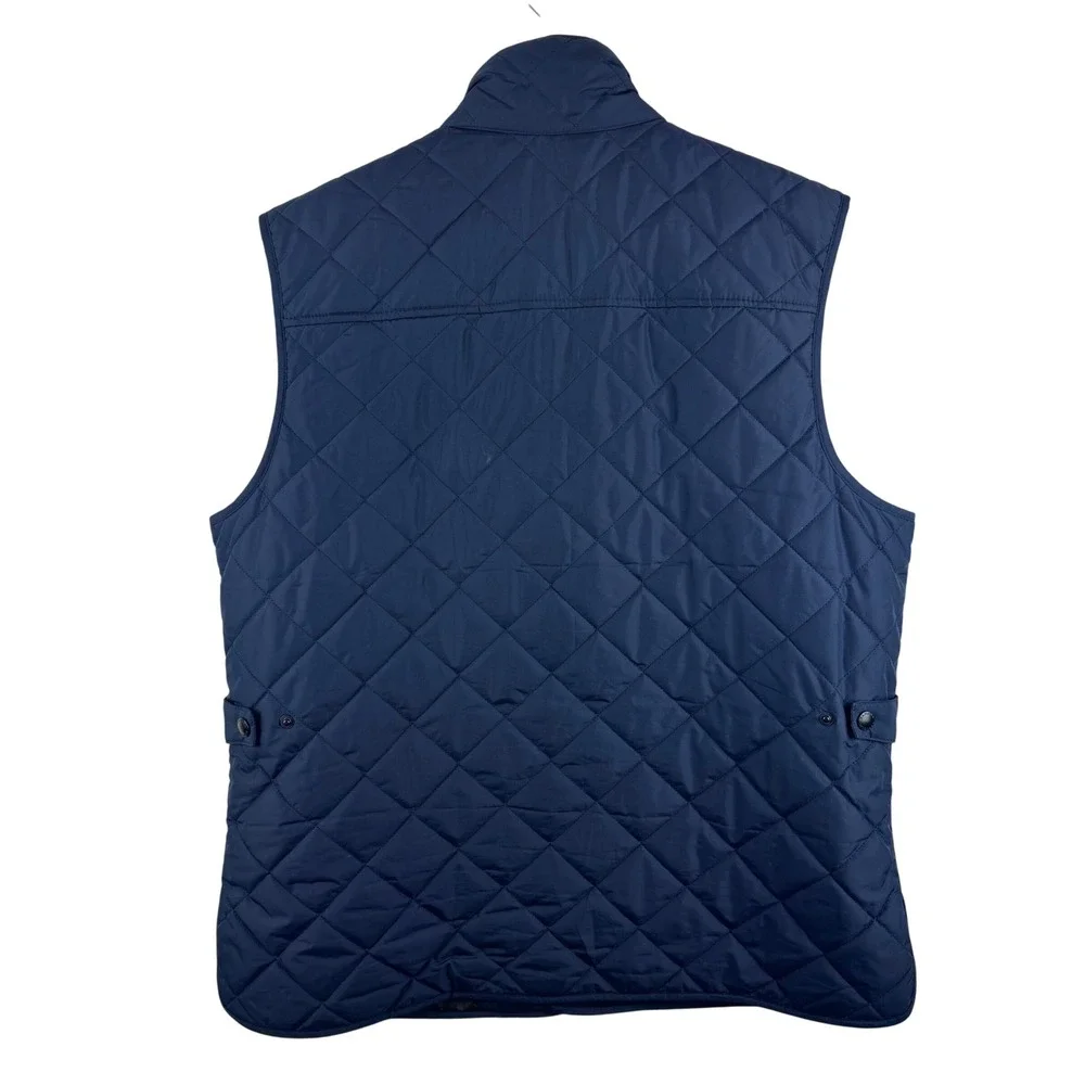 Banana Republic Quilted Puffer Vest Men Large Navy Blue Diamond Stitch 256853-00